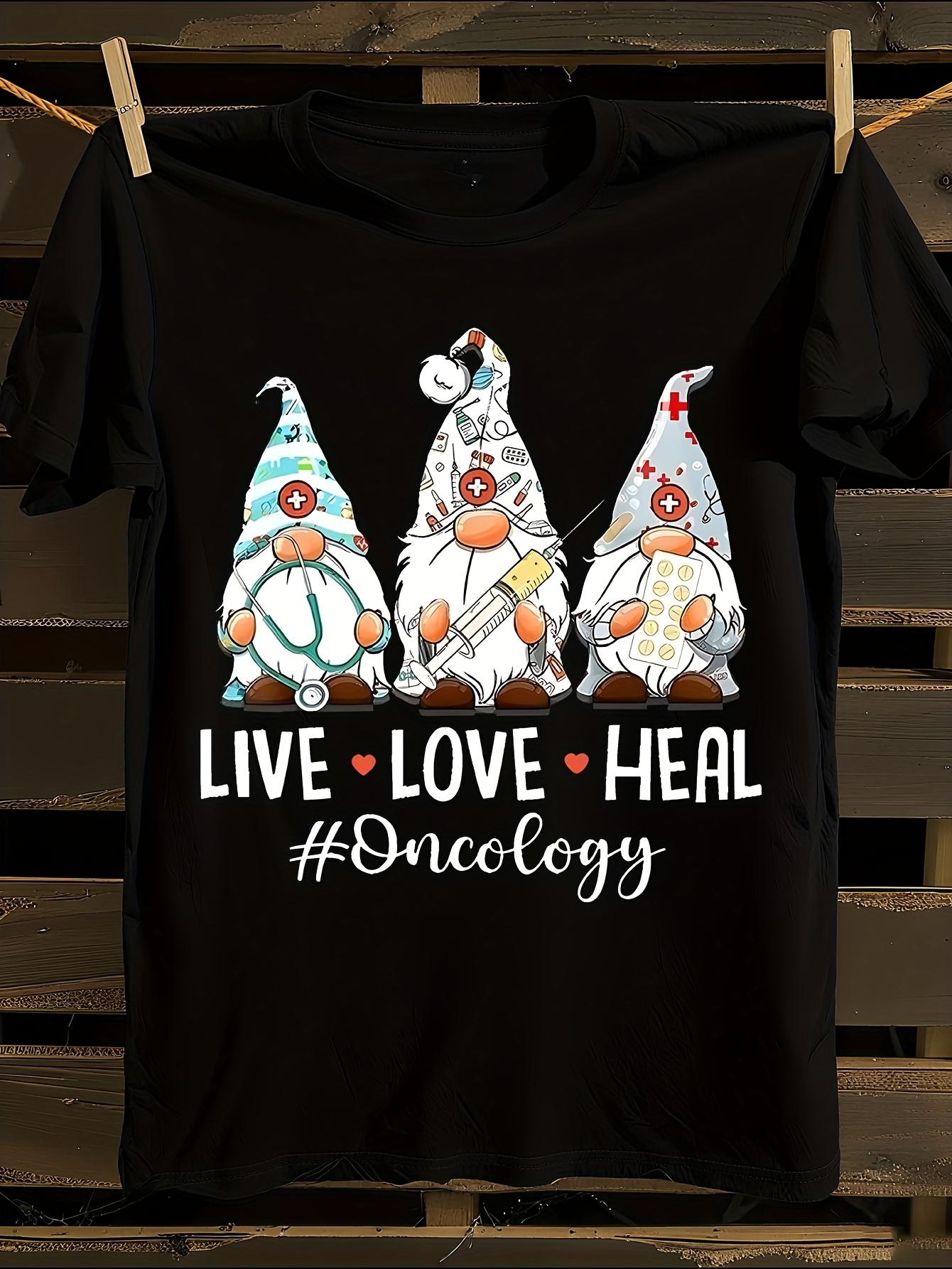 Oncology Nurse Gnome Graphic Tshirt XXXXL