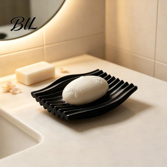 Ring Earring Storage Plate 3D Printed Soap Dish, Minimalist Wave Design Bathroom Holder, Compact Dish for Travel Shower Tray Bathroom, Kitchen
