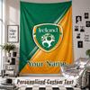 Wall Hanging Tapestry With Custom Name & Text, Ireland Rugby Decorative Tapestry For Bedroom