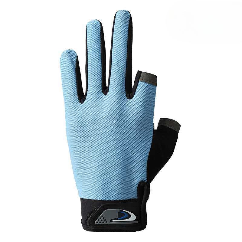 New Spring and Summer Thin Gloves Outdoor Fishing Sun Protection Dew Two Fingers Luya Mesh Breathable Half Finger Fishing Gloves