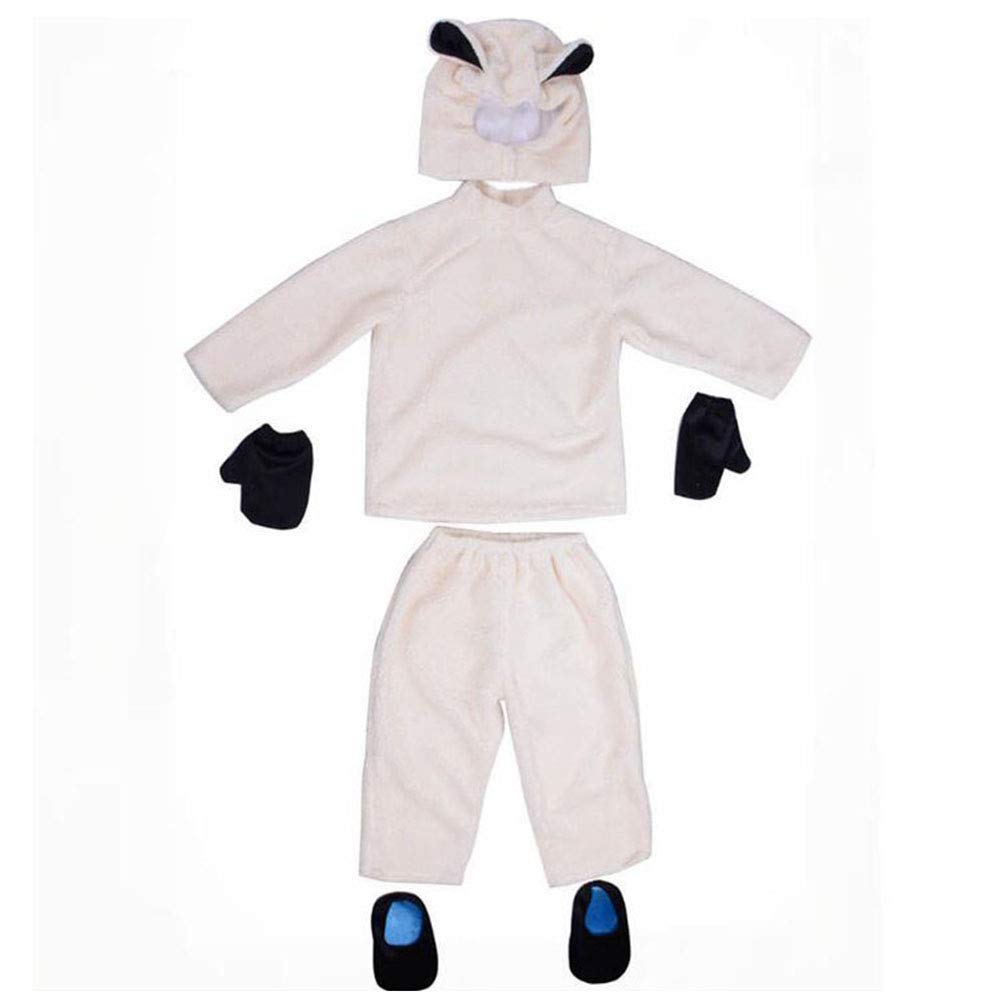 SKYGANG 5-Piece Kigurumi Set for Kids and Adults, Parent-Child Cosplay, Sheep Animal Costume, Camping Suit, Cute Halloween Costume (Children's Size L)