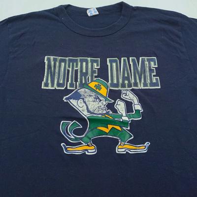 Vtg 90er UNIVERSITY OF NOTRE DAME FIGHTING IRISH CHAMPION T-Shirt M/L Football