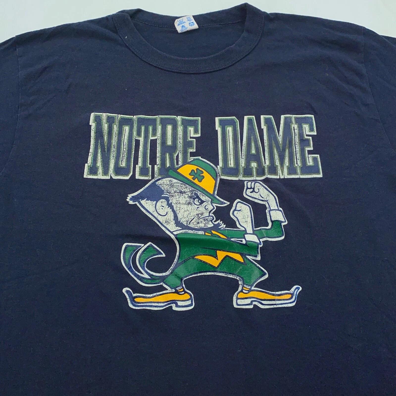 vtg 90s UNIVERSITY OF NOTRE DAME FIGHTING IRISH CHAMPION T-Shirt M/L football 3XL