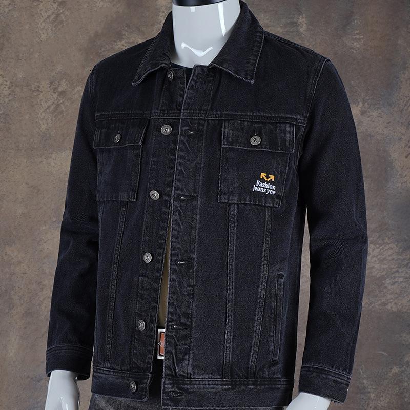 New Denim Jacket Men's Loose Lapel Top Autumn and Winter Jacket Denim