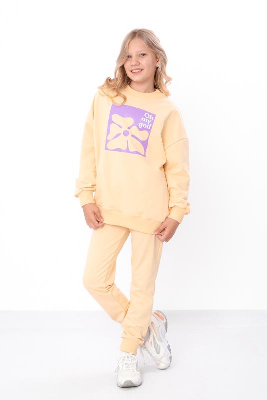 Teen Girls’ Activewear Set – Comfy Sweatshirt & Joggers with Cuffs, Durable Double-Knit Fabric, Any Season ,6418-057-33 HC