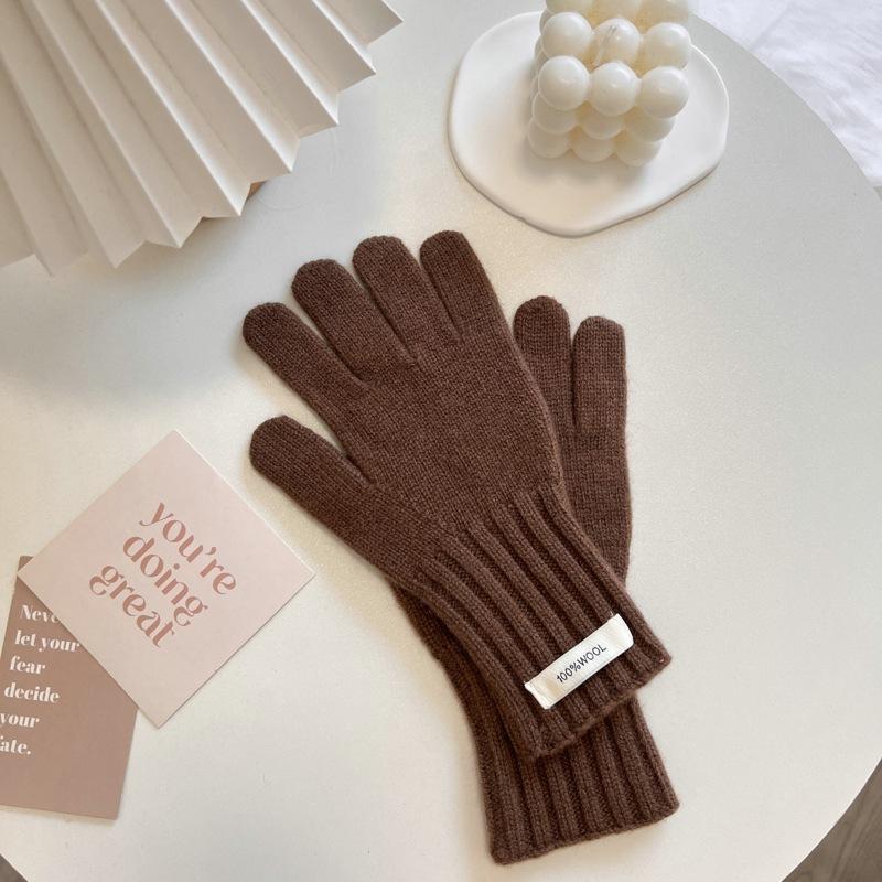 Australische Wollstrickhandschuhe für Damen mit freien Fingern und Touchscreen für Kälteschutz und Wärme beim Radfahren