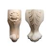 European Solid Wood Carved Table Legs - Rose & French Leaf Design