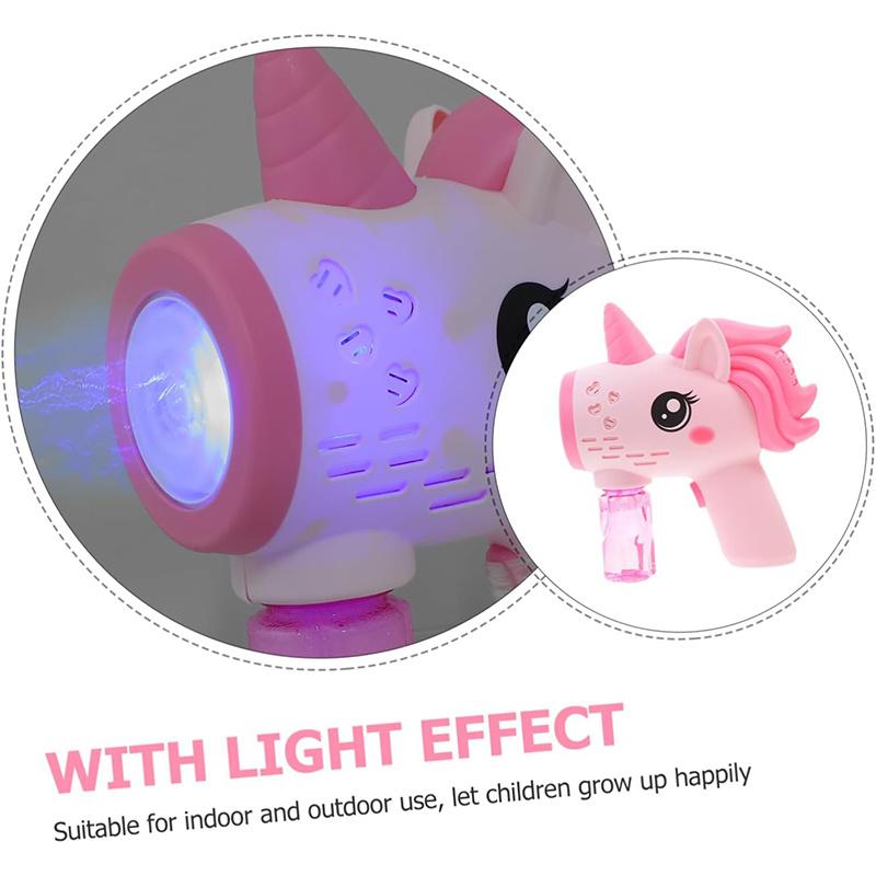 Unicorn Bubble Blower With Bubble Solution, Kids' Electric Automatic Bubble Gun Toy