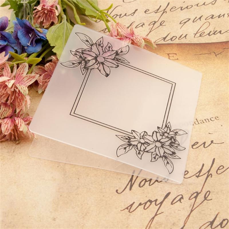 Flower Embossing Folder Stencil Plastic Embossing Template Painting Stencil for Card Making Scrapbooking DIY Album Decor