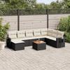 VidaXL Garden Lounge Set with Cushions 9 Pcs, Patio Sofas, Patio Furniture Set, Outdoor Furniture, Black 3224698