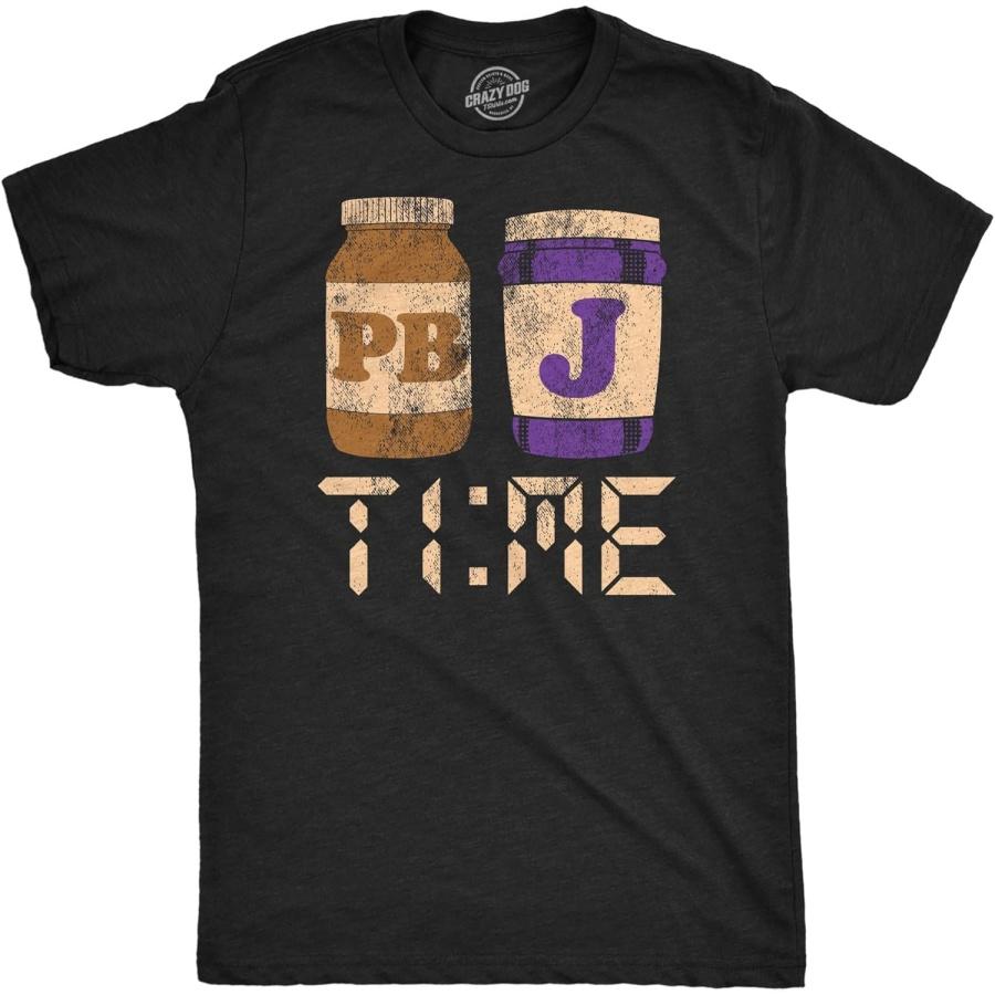 Mens Funny T Shirts PBnJ Time Sarcastic Peanut Butter and Jelly Graphic Novelty Tee for Men S разноцветный