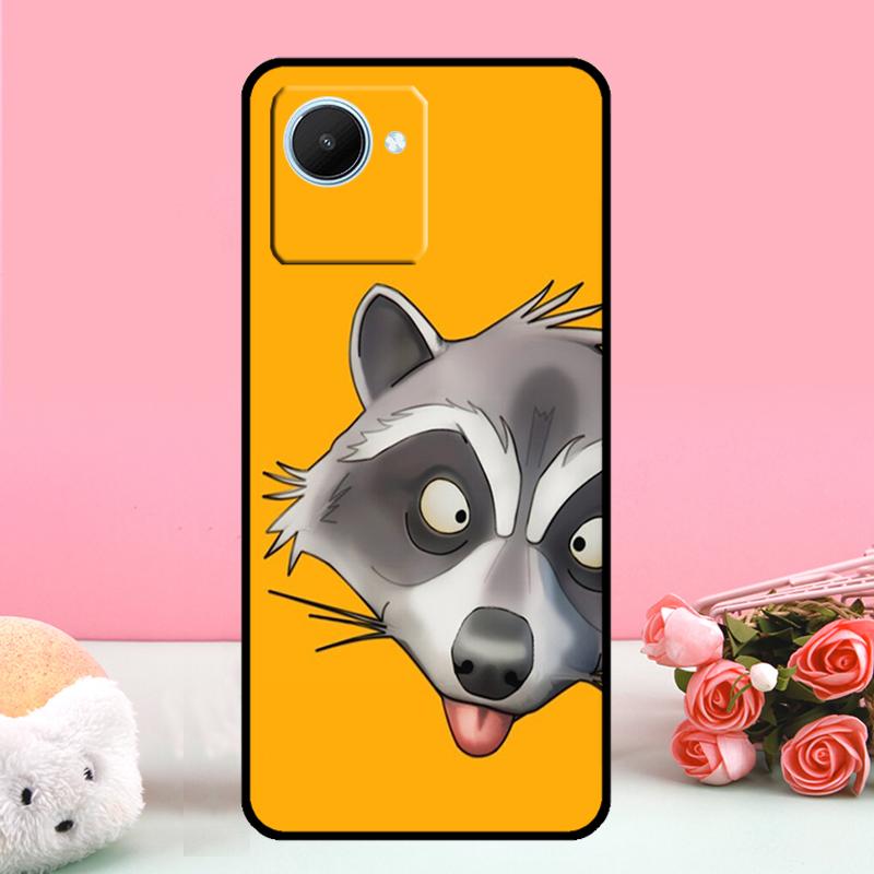 Cute Raccoon Cartoon For Realme 11 Pro Plus 10 12 Pro C55 C53 C51 C33 C31 C30 C25s C21Y C15 GT Neo5 GT3 GT5 Case