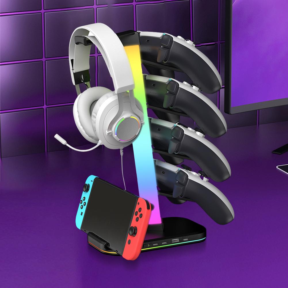 3 in 1 Controller Holder & Headset Holder Earphone Stand Universal Storage Organizer for Switch/Headphones/Controller Storage