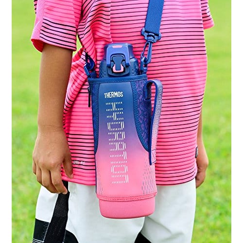 Thermos Water Bottle Vacuum Insulated Sports Bottle [One-Touch Open Type] 1.0L Pink Gradient FFZ-1002F PK-G