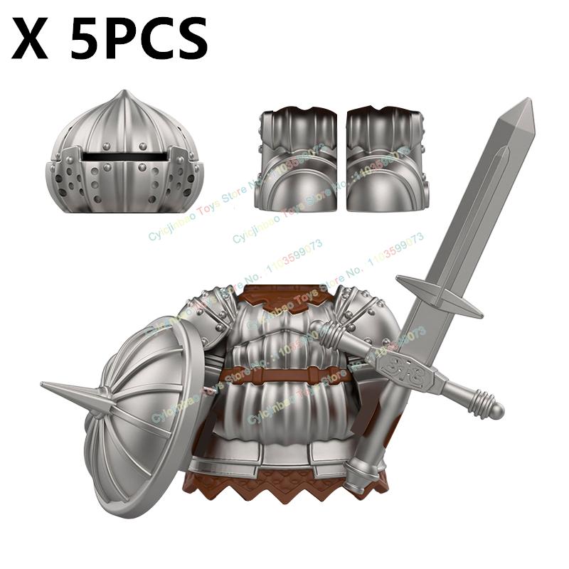 DXMH110 DXMH111 Medieval beige Knights Accessories Shields Sword Armour Building Blocks Action Figures Toys for Kids Gifts