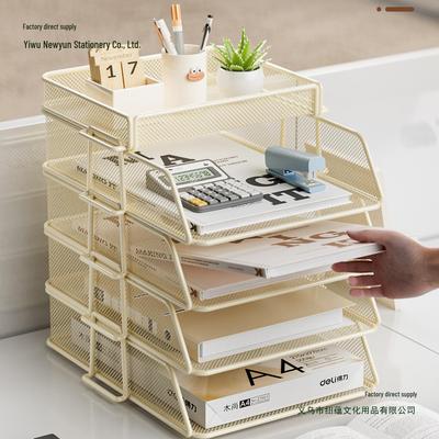 Office Desk Organizer with File Storage and Bookshelf