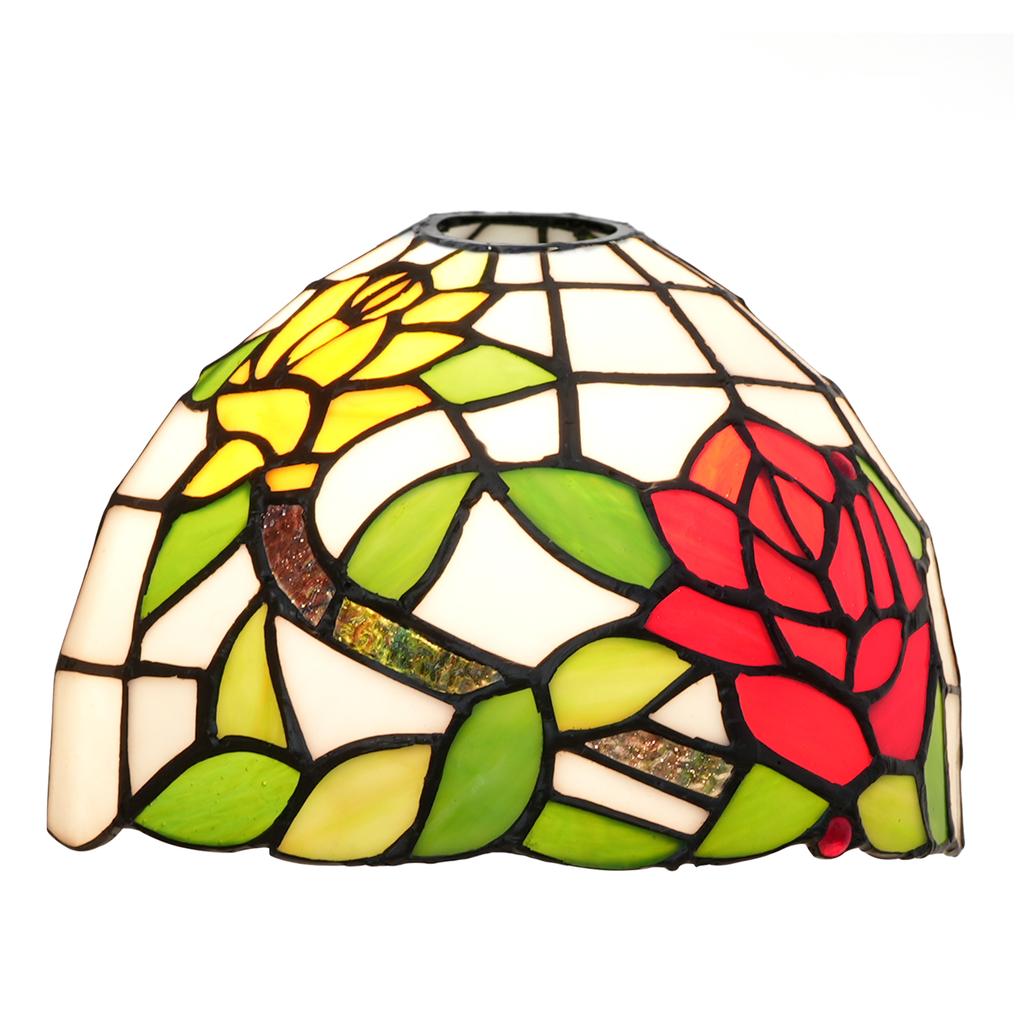 Retro lamp cover Feather Design 8" Yellow Stained Glass Lampshade - Perfect for Table, Floor Lamps & Chandeliers