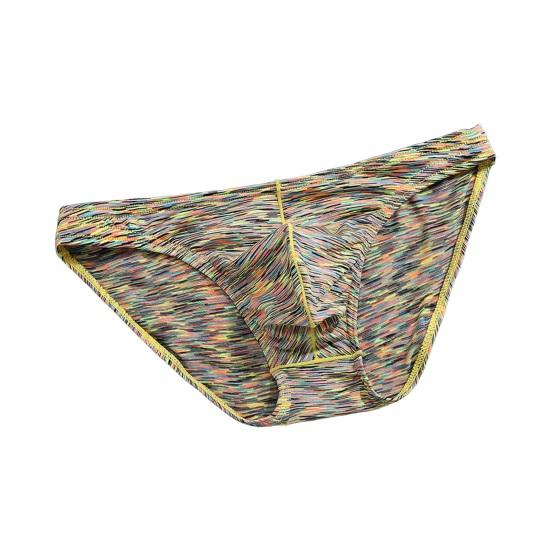 

Мужские облегающие трусы с низкой посадкой, высокой эластичностью, U-выпуклыми трусами с принтом, дышащее нижнее белье с гладкими линиями 2XL циан