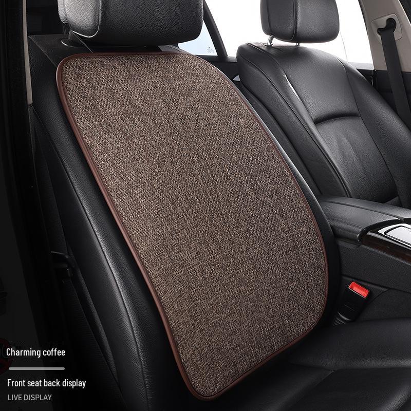 All-Season Light Luxury Ice Silk Linen Car Seat Cushions, Breathable & Non-Slip
