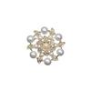 Elegante Doppellagige Blatt-Blumen-Perlenbrosche - Hochwertige Modeanstecknadel für Anzüge und Accessoires