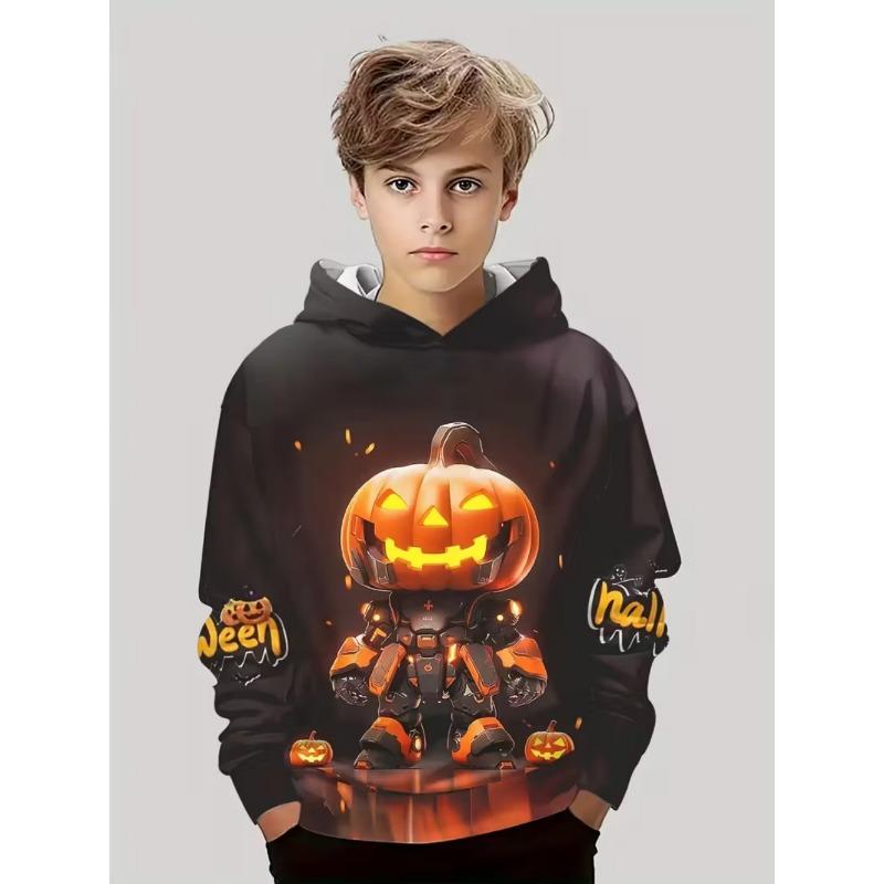 Spring And Autumn Fashion Men's Hoodie Anime Pumpkin Pattern 3D Print Sweatshirt Hoodies Street Casual Boy Sweatshirt Men's Oversized Top Clothing