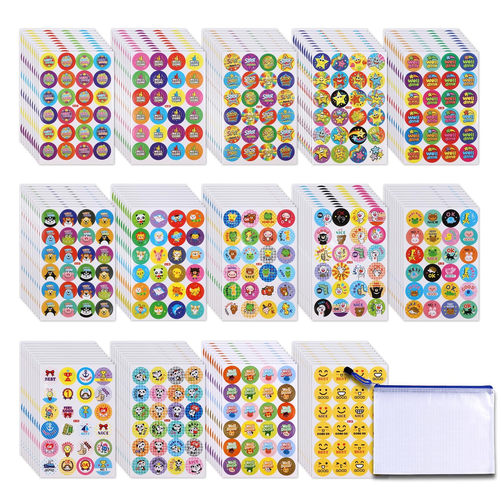 

Кристалло Награда Большое количество с сумкой для хранения Молодец Награда за приучение к горшку Милые наклейки с животными Наклейки, [140 листов, 3360 штук] Наклейки,