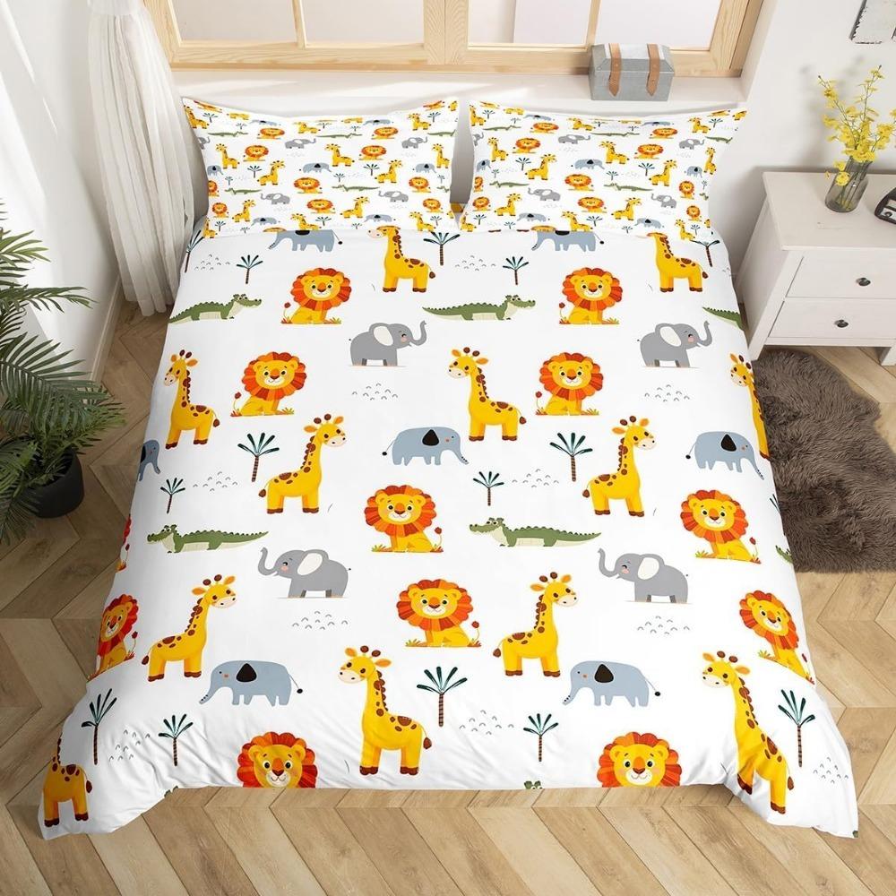 

Милый комплект постельного белья с обезьянками, Декоративная простыня с мультяшными обезьянками и бананами, Детский взрослый комплект постельного белья с микрофибровой застежкой-молнией 90x200cm