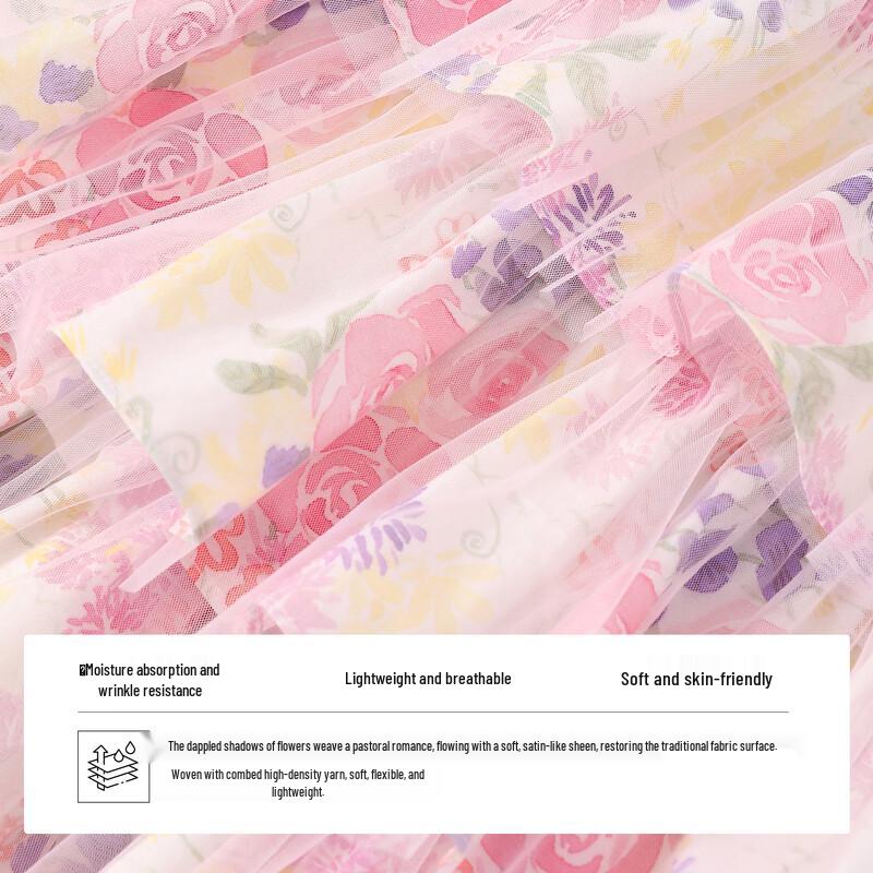 Oumxiong Girls' Summer Floral Tiered Princess Dress