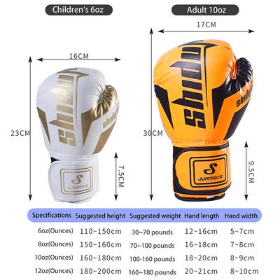 6/10 Oz Pu Breathable Children'S Adult Professional Sanda, Muay Thai, Taekwondo Neutral Breathable Boxing Gloves