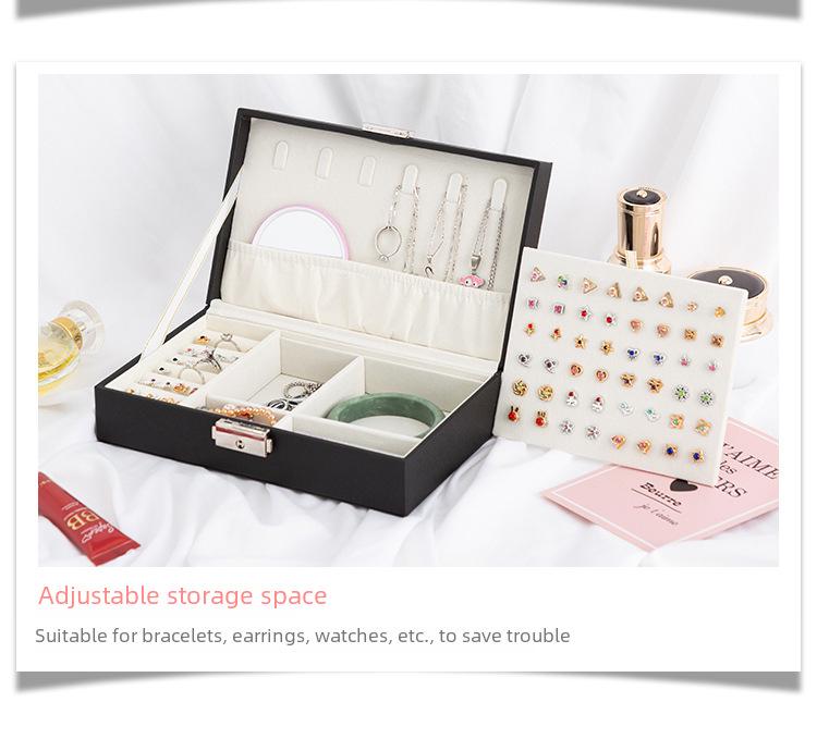 Portable Multifunctional Jewelry Organizer Box for Earrings, Rings, and Necklaces