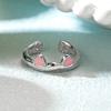 Pink Cute Cat Ear Ring For Women Cats Paw Embrace Tightly Opening Finger Rings Ladies Party Birthday Jewelry Accessories