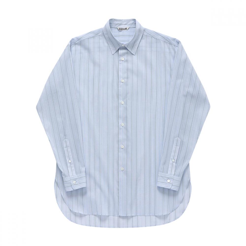 Orari A24SS01oS Light Blue Stripe Hard TwiSt Pin Organza Stripe Men S Shirt