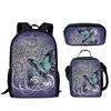 Trendig Beliebt Neuheit Lustig Schmetterling 3D-Druck 3 Stück/Set Schüler Schultaschen Laptop Tagesrucksack Rucksack Lunchtasche Federmäppchen