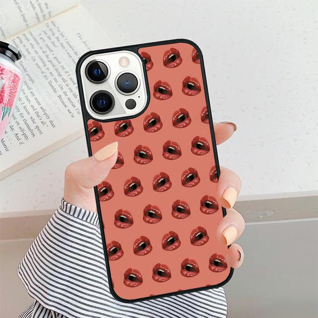 Sexy Mädchen Dame Rote Lippen Handyhülle Für iPhone 17 Air 16 15 14 plus 12 13 Pro max Weiche Stoßfängerhülle Cover coque