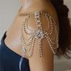 Stylish Multi-Layer Rhinestone Fringed Shoulder Chain, Bridal Wedding Ladies Crystal Shiny Shoulder Chain Women