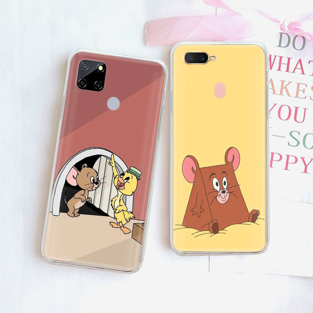 Transparente Hülle für Samsung A04 A14 A23 A34 A54 M23 M33 M52 M53 Realme Narzo 50 50I 50a Prime C35 C55 C30S 10 9 Pro T-91 Tom und Jerry