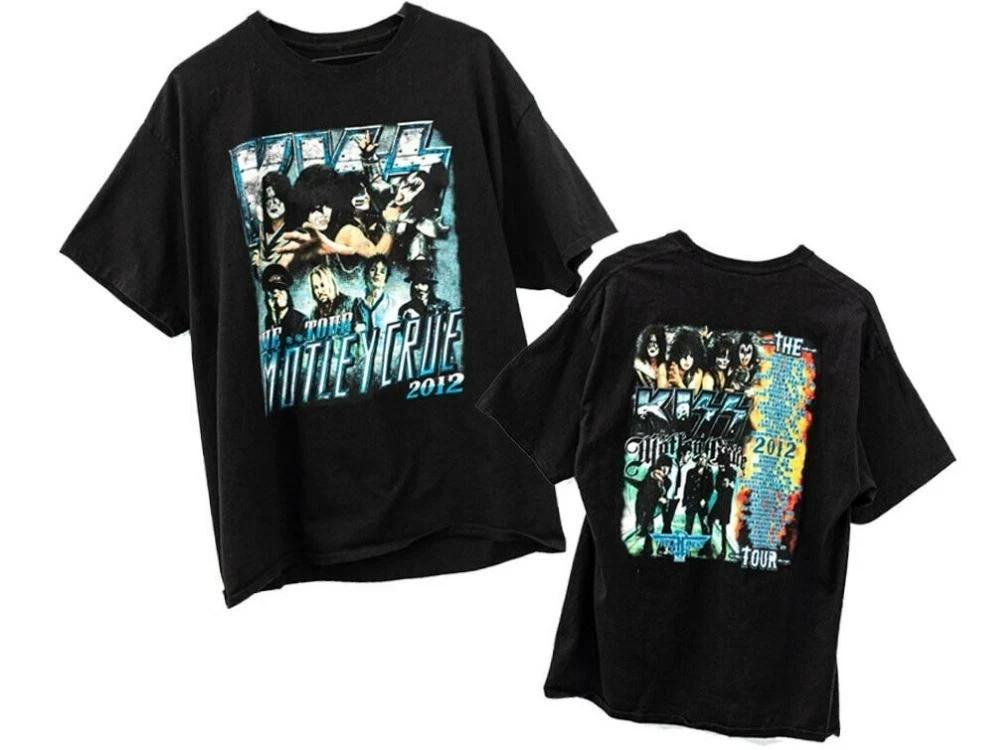 2012 KISS Motley Crue The Tour T-Shirt Unisex T-Shirt XXXXL