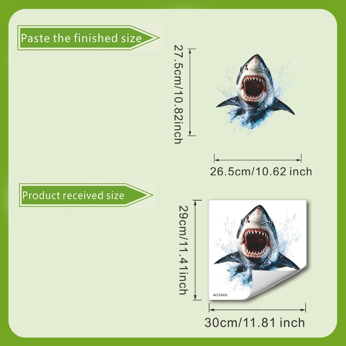 

Креативные наклейки на унитаз в виде акулы, Забавные декоративные наклейки для ванных комнат и туалетов 30*30cm