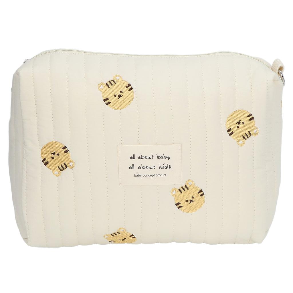 Geantă de scutece organizatoare, geantă de cărucior de mare capacitate, broderie rafinată din bumbac moale, organizator