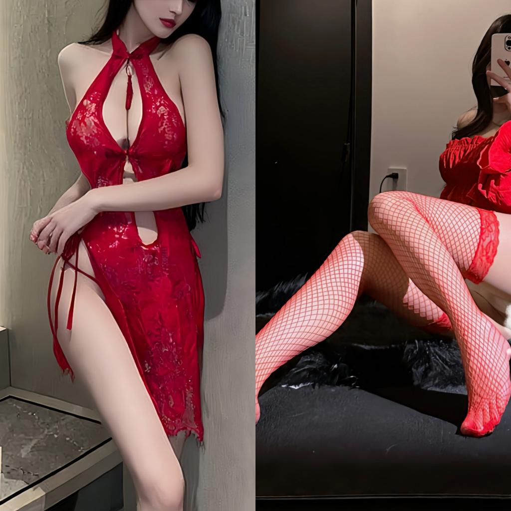 Sex underwear pure desire temptation sexy cheongsam suit passion free lace hip wrap perspective classical hollow uniform