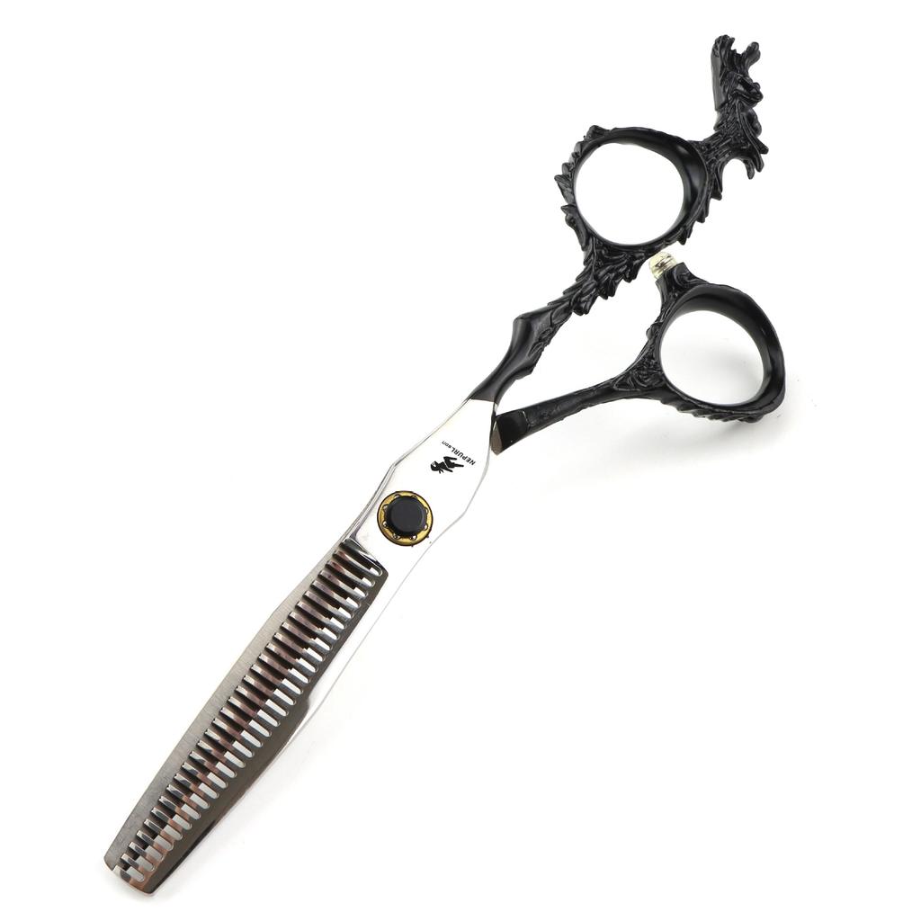6.0 Inch Semi-Black Tail Dragon, Nepson Personality, Hair Scissors, Hair Scissors, Flat Cut Tooth Scissors, Thin Cut