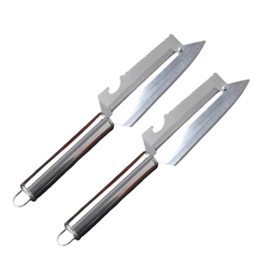 2Pcs Multifunctional Peeler 2 in 1 Stainless Steel Fruit Vegetable Peeler with Non-Slip Grip Curved Blade Built-in Bottle Opener Kitchen