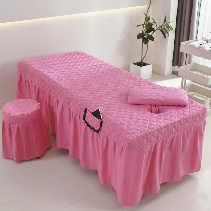 Thick Bed Skirt Beauty Salon Massage Table Bed Cover High-grade Skin-Friendly Bed Sheet SPA Therapy Bedspread With Hole