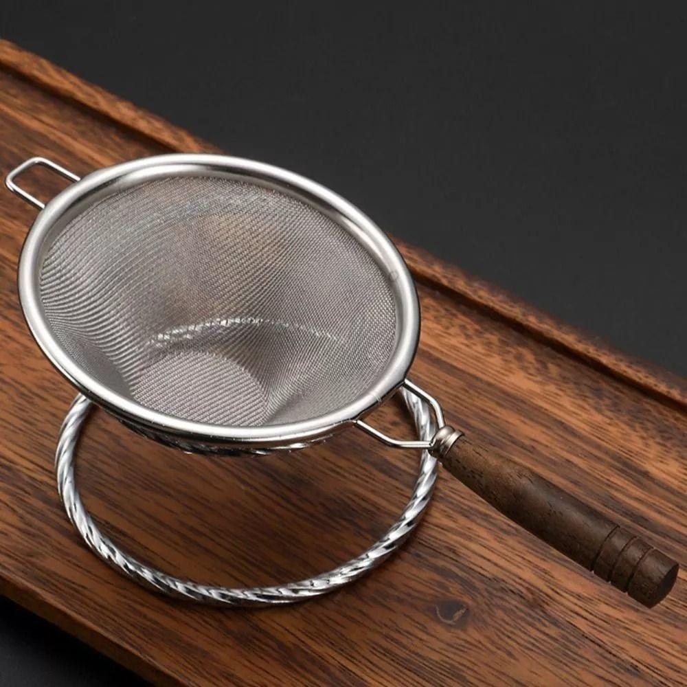 Stainless Steel Tea Strainer Wooden Handle Tea Filter New Tea Infuser