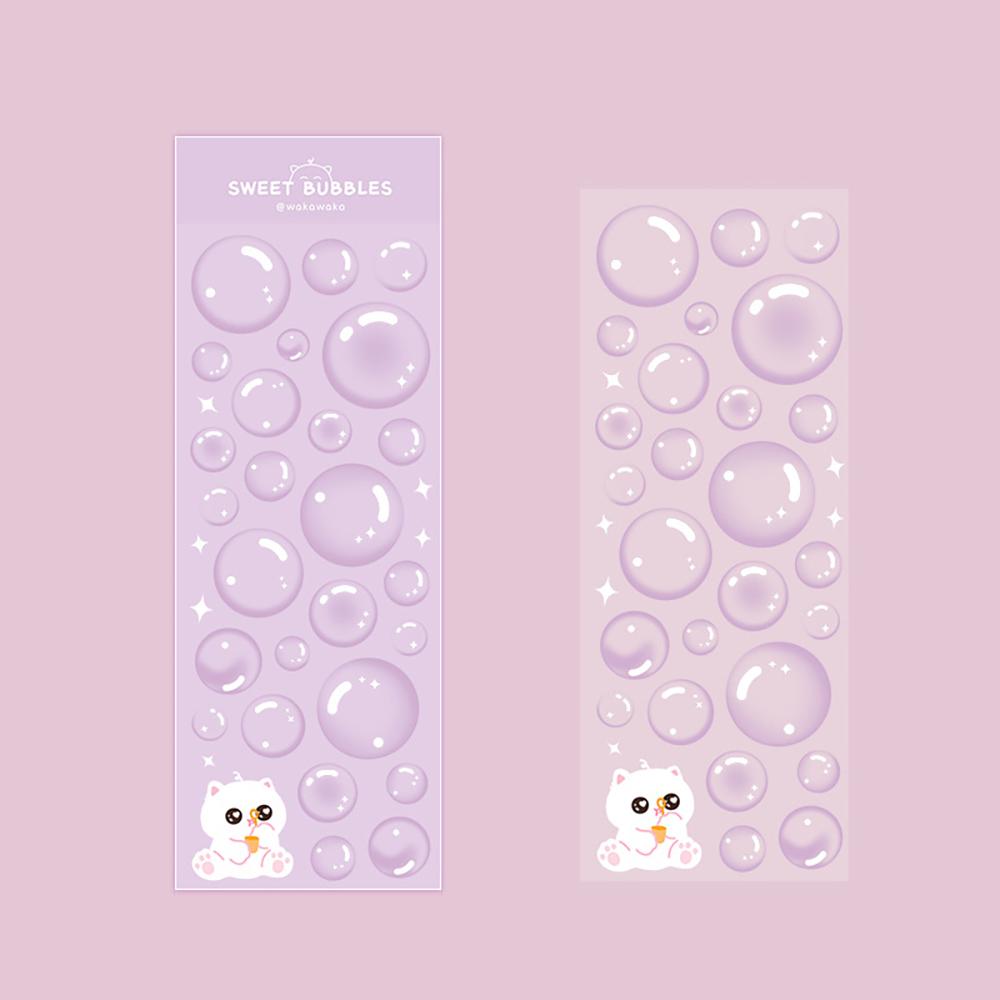 Korean Stickers Wholesale Original Transparent Bubble Ins Style Cute Hand Account with Card Stickers
