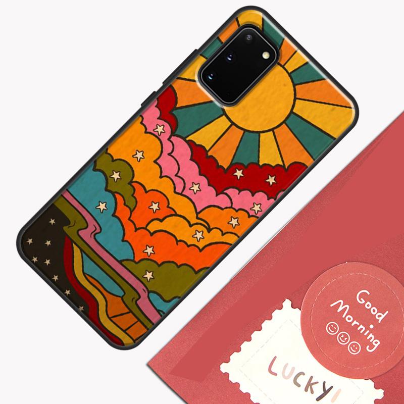 Cute Indie Hippie Case For Samsung Galaxy S22 S21 S23 Ultra Note 20 S8 S9 S10 Note 10 Plus S20 FE Back Cover