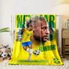 Yellow Soccer Designed Flannel blanket for bedroom, living room, sofa, and nap