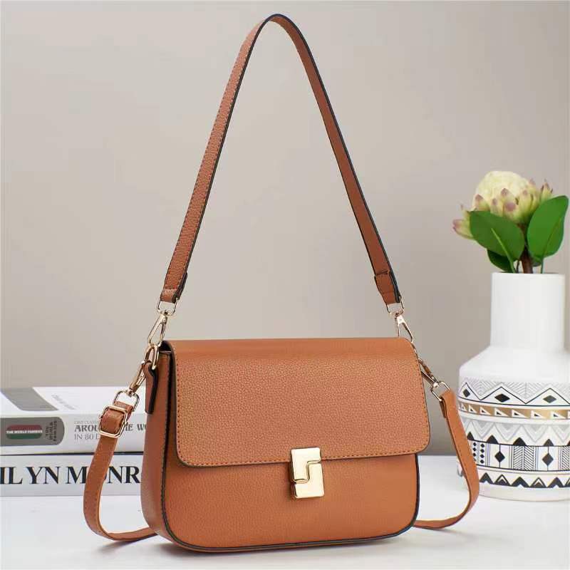 Niche High-quality Lychee Pattern PU Material Small Square Bag Simple and Versatile Underarm Bag One Shoulder Slanted Straddle Women's Bag