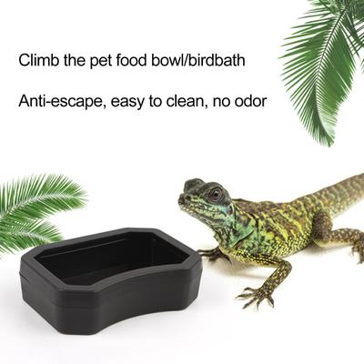 Tigela de água para répteis, caixa de água de plástico para alimentos, alimentador de comida para répteis, prato de água para animais de estimação