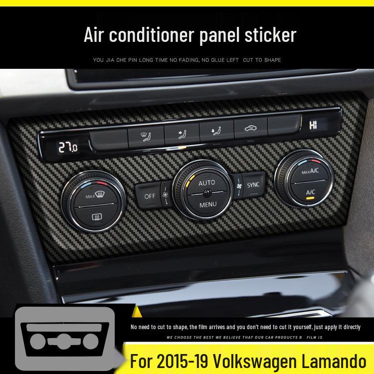 Volkswagen Lamando 15-19 Carbon Fiber Interior Gear Console Anti-Kick Pad Sticker